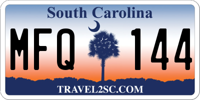 SC license plate MFQ144