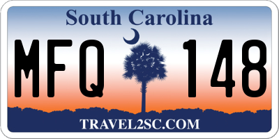 SC license plate MFQ148
