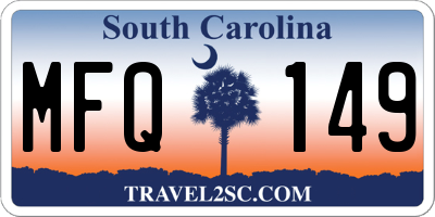 SC license plate MFQ149