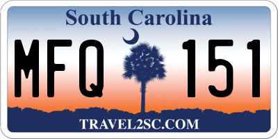 SC license plate MFQ151