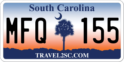 SC license plate MFQ155