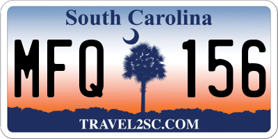 SC license plate MFQ156