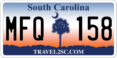 SC license plate MFQ158