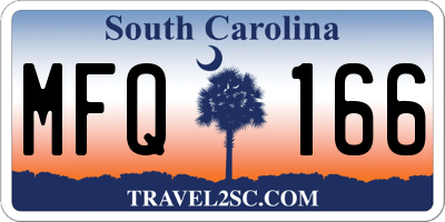 SC license plate MFQ166