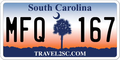 SC license plate MFQ167