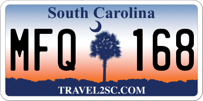 SC license plate MFQ168