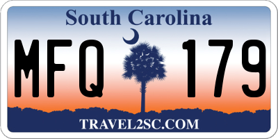 SC license plate MFQ179