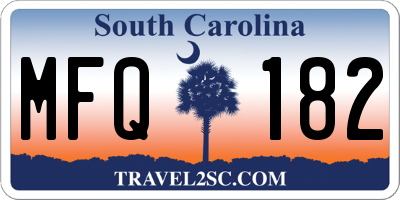 SC license plate MFQ182
