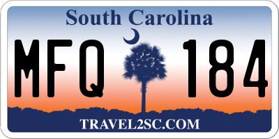 SC license plate MFQ184