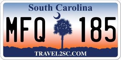 SC license plate MFQ185