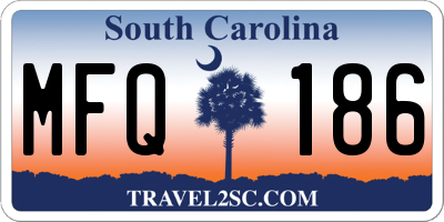 SC license plate MFQ186