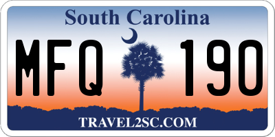 SC license plate MFQ190