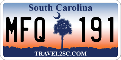 SC license plate MFQ191