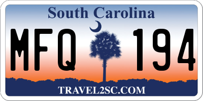 SC license plate MFQ194