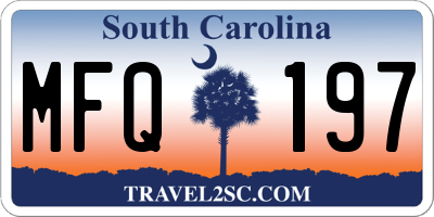 SC license plate MFQ197