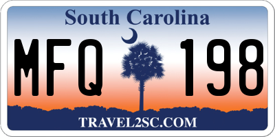 SC license plate MFQ198