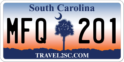 SC license plate MFQ201