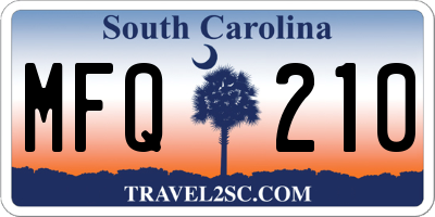 SC license plate MFQ210
