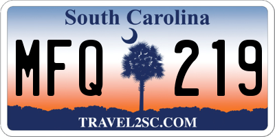 SC license plate MFQ219