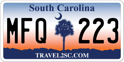 SC license plate MFQ223