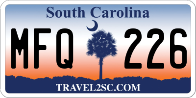 SC license plate MFQ226