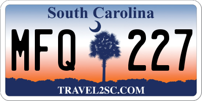 SC license plate MFQ227