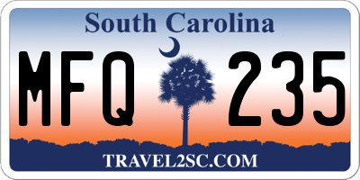 SC license plate MFQ235