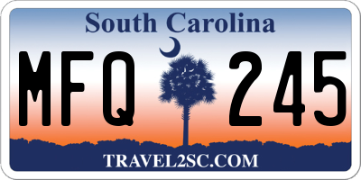 SC license plate MFQ245