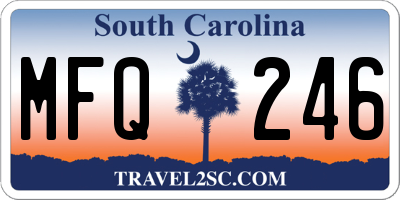 SC license plate MFQ246