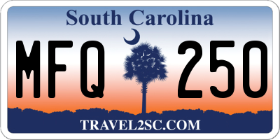 SC license plate MFQ250
