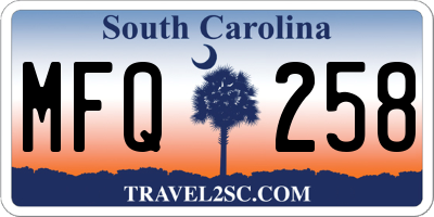 SC license plate MFQ258
