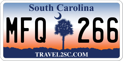 SC license plate MFQ266