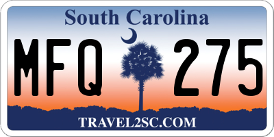 SC license plate MFQ275