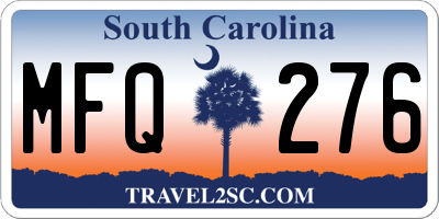 SC license plate MFQ276