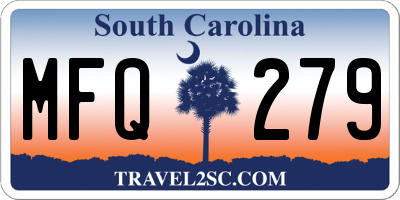 SC license plate MFQ279