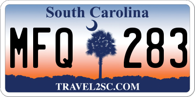SC license plate MFQ283
