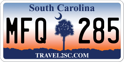 SC license plate MFQ285
