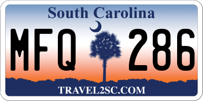 SC license plate MFQ286