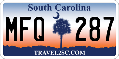 SC license plate MFQ287