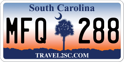 SC license plate MFQ288