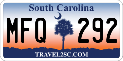 SC license plate MFQ292