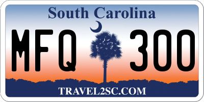 SC license plate MFQ300