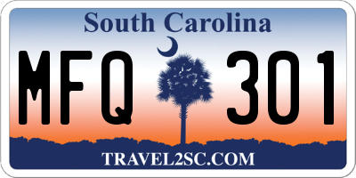 SC license plate MFQ301