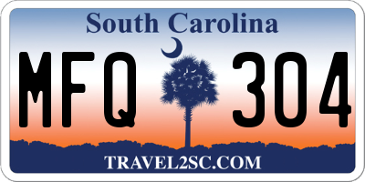SC license plate MFQ304