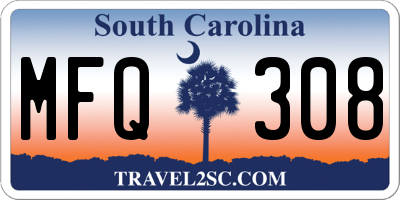 SC license plate MFQ308