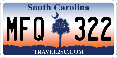 SC license plate MFQ322