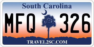 SC license plate MFQ326
