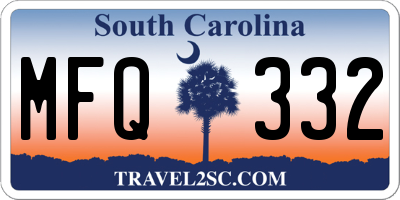 SC license plate MFQ332