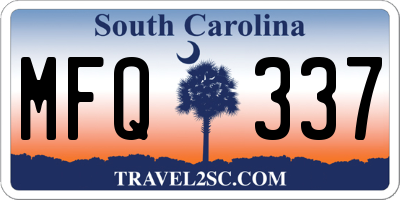 SC license plate MFQ337