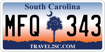 SC license plate MFQ343
